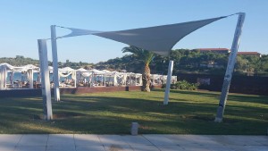 Tensile membrane structure @ Astir beach, Vouliagmeni