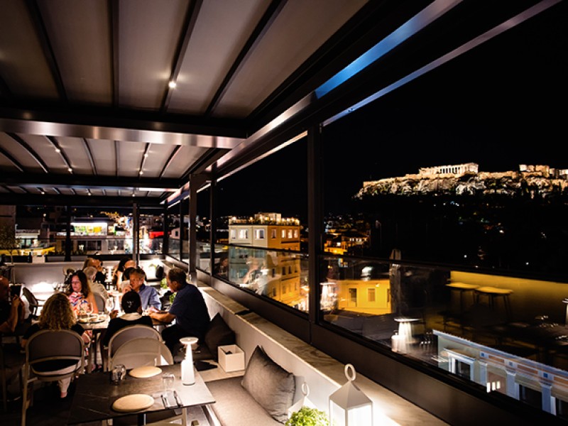 Motorized roofs and glass systems @ Mira-Me boutique Hotel, Athens