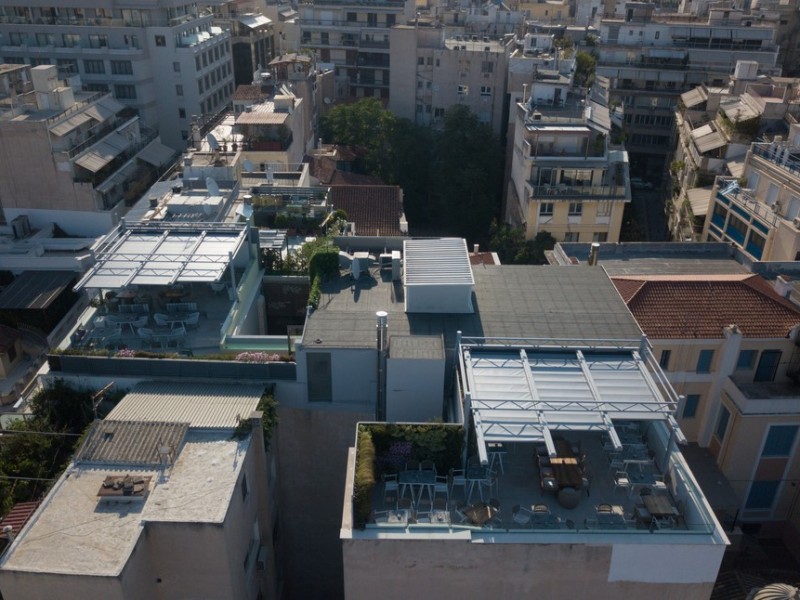 Folding-roof pergola systems @ Centrale Hotel, Syntagma, Athens