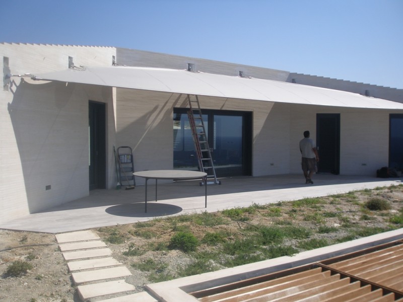 8-corner architectural membrane @ Private house, Milos