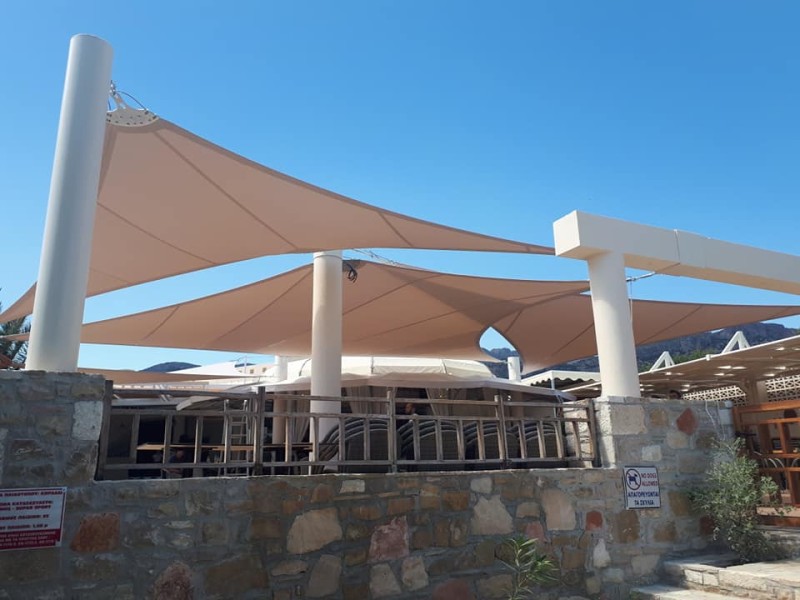 Fabric architecture @ Koralli Pool bar, Ierapetra,  Crete